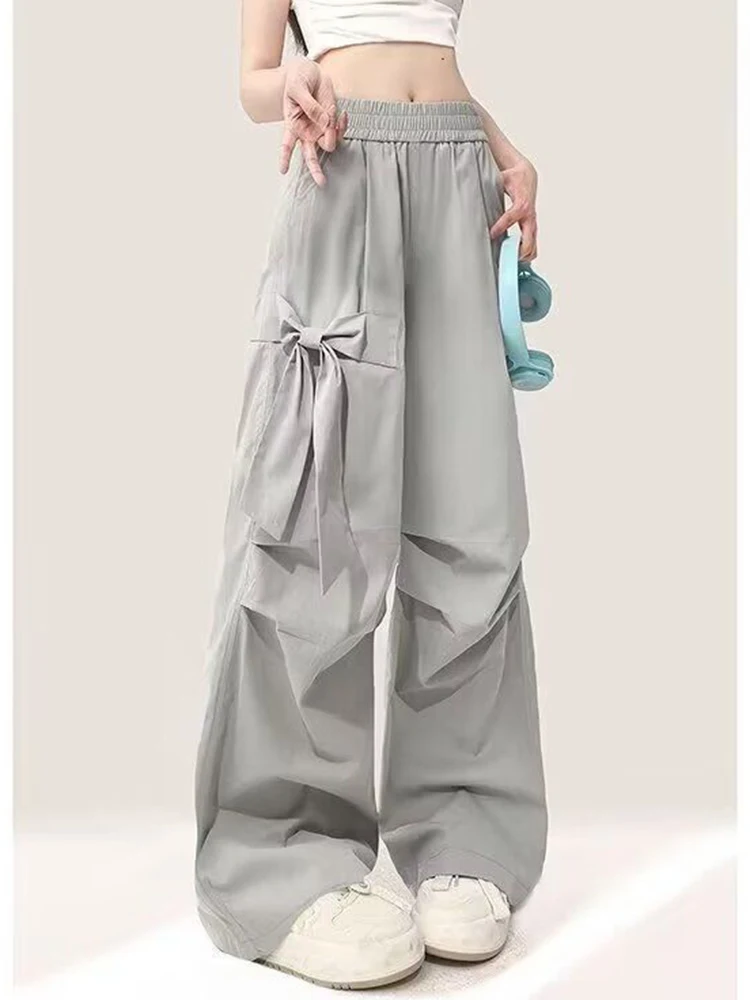 Zoki Y2K Bow Gray Cargo Pants Women High Waist Japan Streetwear Trousers Casual Vintage Loose Female Design New Wide Leg Pants
Zoki Y2K Bow Gray Cargo Pants Women High Waist Japan Streetwear Trousers Casual Vintage Loose Female Design New Wide Leg Pants