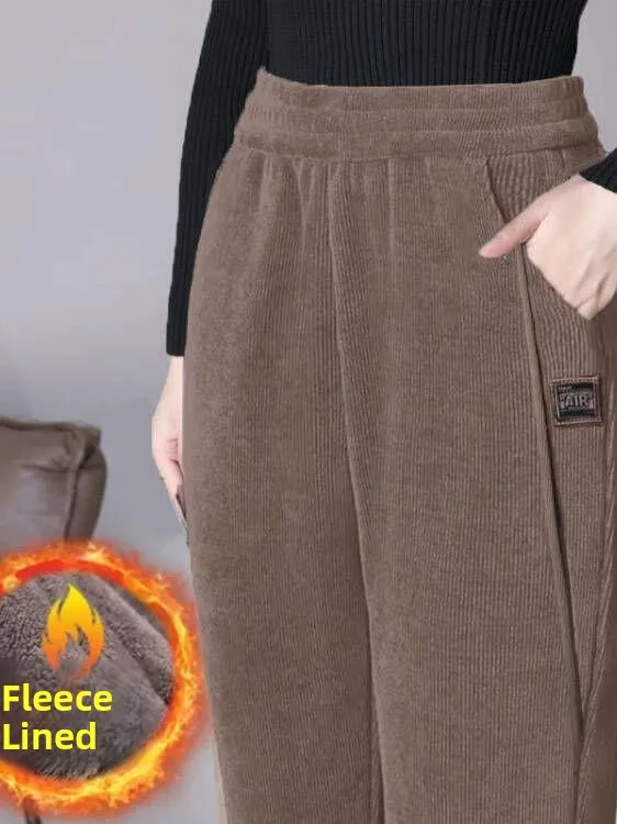 High Waist Corduroy Mom Pants Women's Autumn Winter Fleece Lined Casual Straight Leggings plus Size Harlan Pants
High Waist Corduroy Mom Pants Women's Autumn Winter Fleece Lined Casual Straight Leggings plus Size Harlan Pants