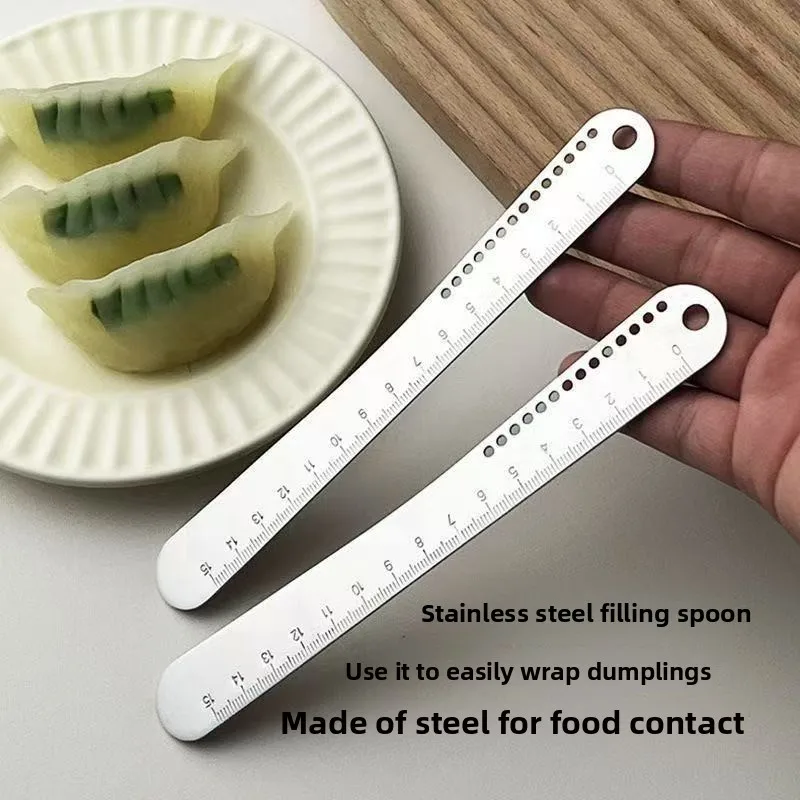304 Stainless Steel Kitchen Tool with Graduations Stationery Steel Ruler Dumpling Wrapping Spoon Filling Spoon Handmade Spoon
304 Stainless Steel Kitchen Tool with Graduations Stationery Steel Ruler Dumpling Wrapping Spoon Filling Spoon Handmade Spoon
