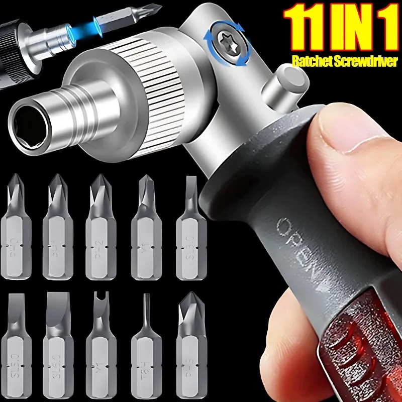 11 in 1 Ratchet Screwdriver Set Telescopic Screwdriver Two-way ABS Handle Adjustment Forward Reverse Multifunctional Bits Driver
11 in 1 Ratchet Screwdriver Set Telescopic Screwdriver Two-way ABS Handle Adjustment Forward Reverse Multifunctional Bits Driver