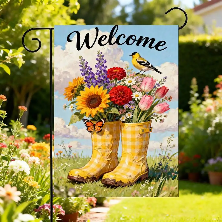 1Pc 30x45cm Spring Welcome Garden Flag Linen Material Miniature Landscape Yard Party Outdoor Home Decor
1Pc 30x45cm Spring Welcome Garden Flag Linen Material Miniature Landscape Yard Party Outdoor Home Decor