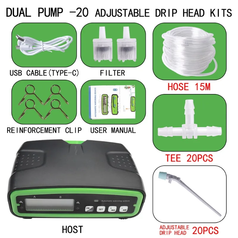 Double pump automatic flower watering device intelligent watering device potted plants regular watering garden balcony drip
Double pump automatic flower watering device intelligent watering device potted plants regular watering garden balcony drip