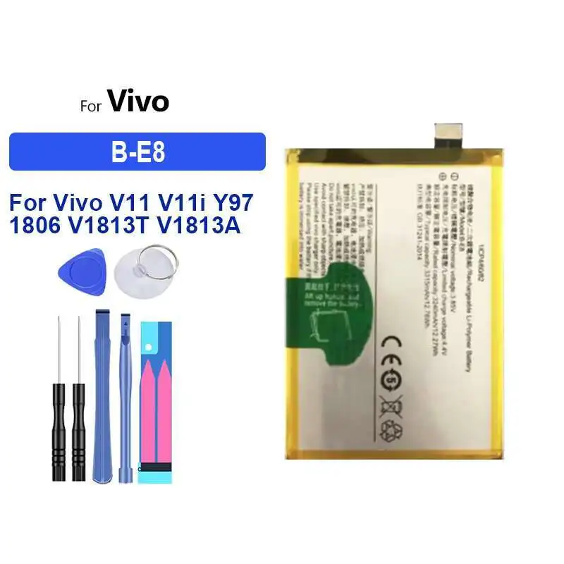 Аккумулятор мобильного телефона 3315 мАч B-E8 Премиум Замена для Vivo V11 V11i Y97 1806 V1813T V1813A
Аккумулятор мобильного телефона 3315 мАч B-E8 Премиум Замена для Vivo V11 V11i Y97 1806 V1813T V1813A