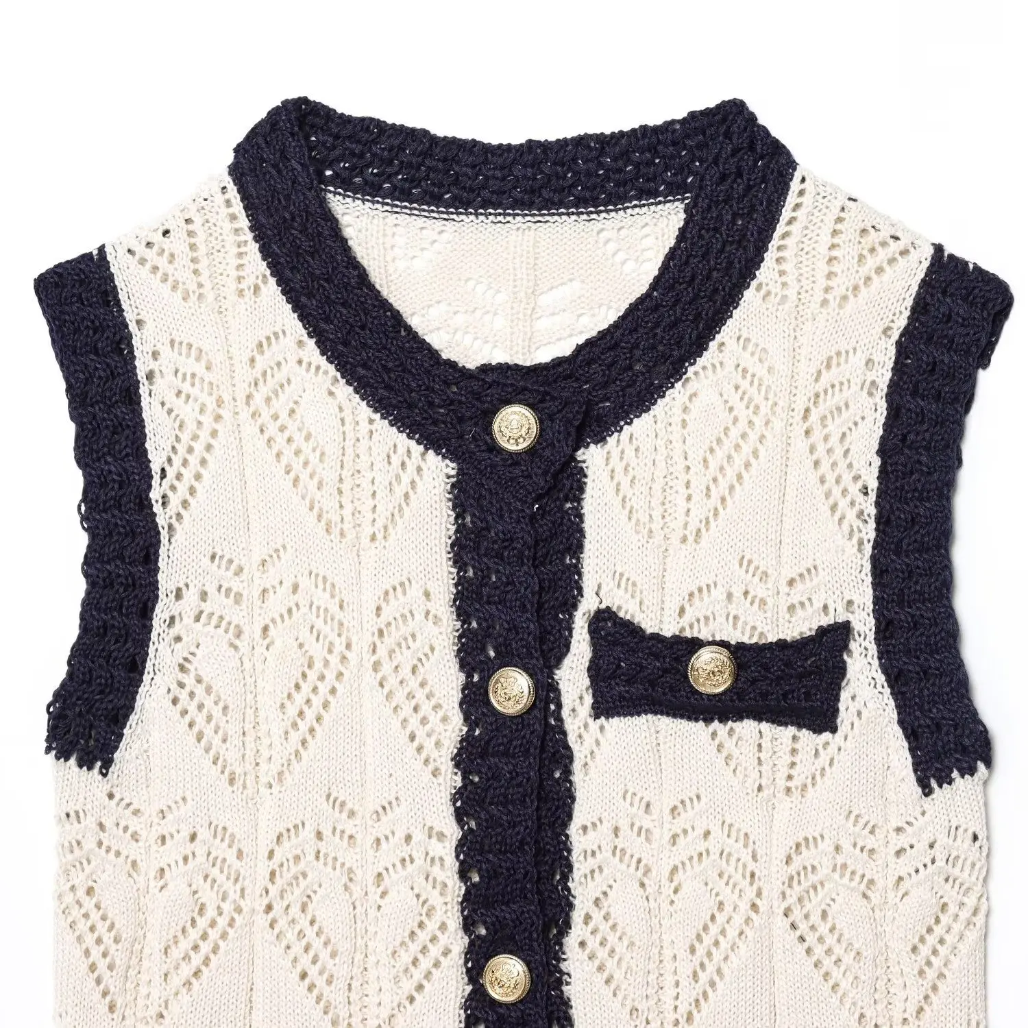 ZAB Knitted Vest Sle Top Women's Faion Me Knitwear round Ne Single Button Closure Color Polyester Fiber
ZAB Knitted Vest Sle Top Women's Faion Me Knitwear round Ne Single Button Closure Color Polyester Fiber
