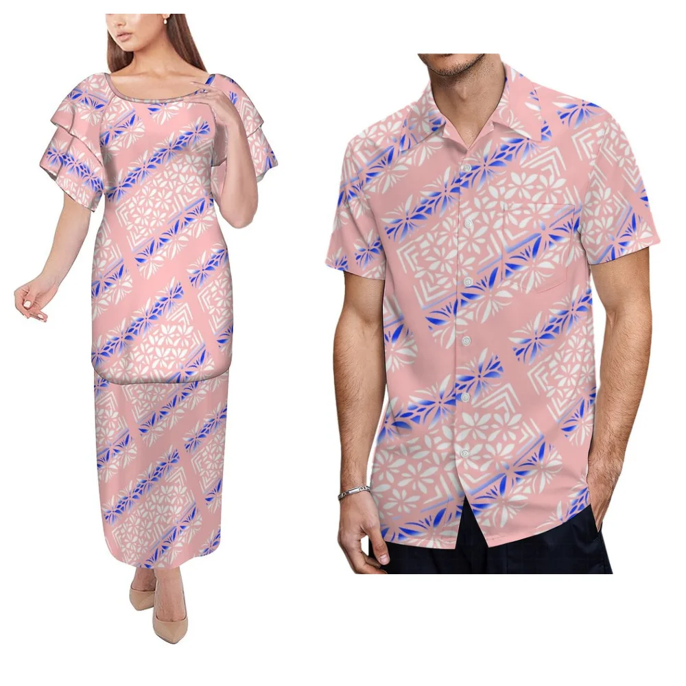 Island Couple Set Men'S Shirt Hawaiian Beach Party Samoan Women'S Crew-Neck Top And Long Skirt Puletasi Puletaha Dress Set
Island Couple Set Men'S Shirt Hawaiian Beach Party Samoan Women'S Crew-Neck Top And Long Skirt Puletasi Puletaha Dress Set