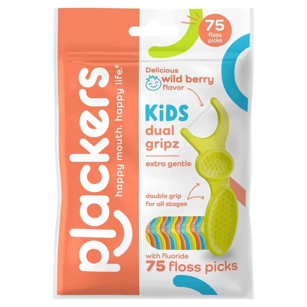 Dental Floss Picks for Kids Gentle Tuffloss Wild Berry Flavor Dual Gripz for All Stages Teeth Cleaning with Fluoride 75 Count Pack
Dental Floss Picks for Kids Gentle Tuffloss Wild Berry Flavor Dual Gripz for All Stages Teeth Cleaning with Fluoride 75 Count Pack