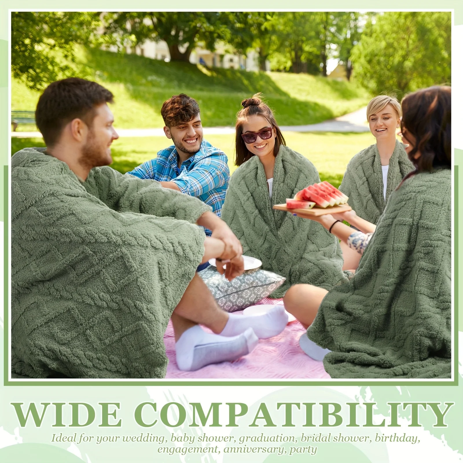 6-Piece Set of 50"x60" French-Inspired Geometric Argyle Jacquard Throw Blankets – Soft Textured 100% Polyester, Sage Green Decorative Throws for Sofas, Beds, Weddings & Outdoor Gatherings
6-Piece Set of 50"x60" French-Inspired Geometric Argyle Jacquard Throw Blankets – Soft Textured 100% Polyester, Sage Green Decorative Throws for Sofas, Beds, Weddings & Outdoor Gatherings