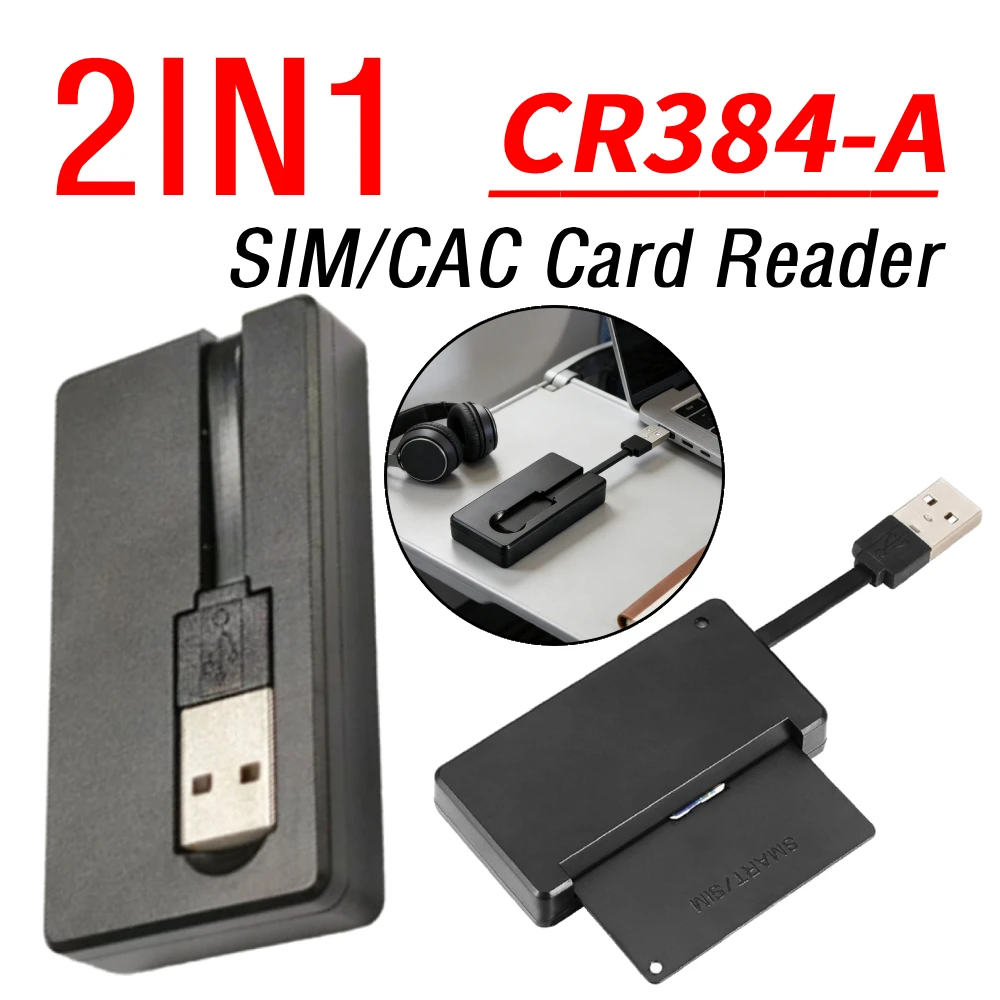 CR384-A 2 In 1 SIM/CAC Card Reader Convertor Plug and Play Card Reader Memory Adapter Compatible for Windows Linux MacOS
CR384-A 2 In 1 SIM/CAC Card Reader Convertor Plug and Play Card Reader Memory Adapter Compatible for Windows Linux MacOS