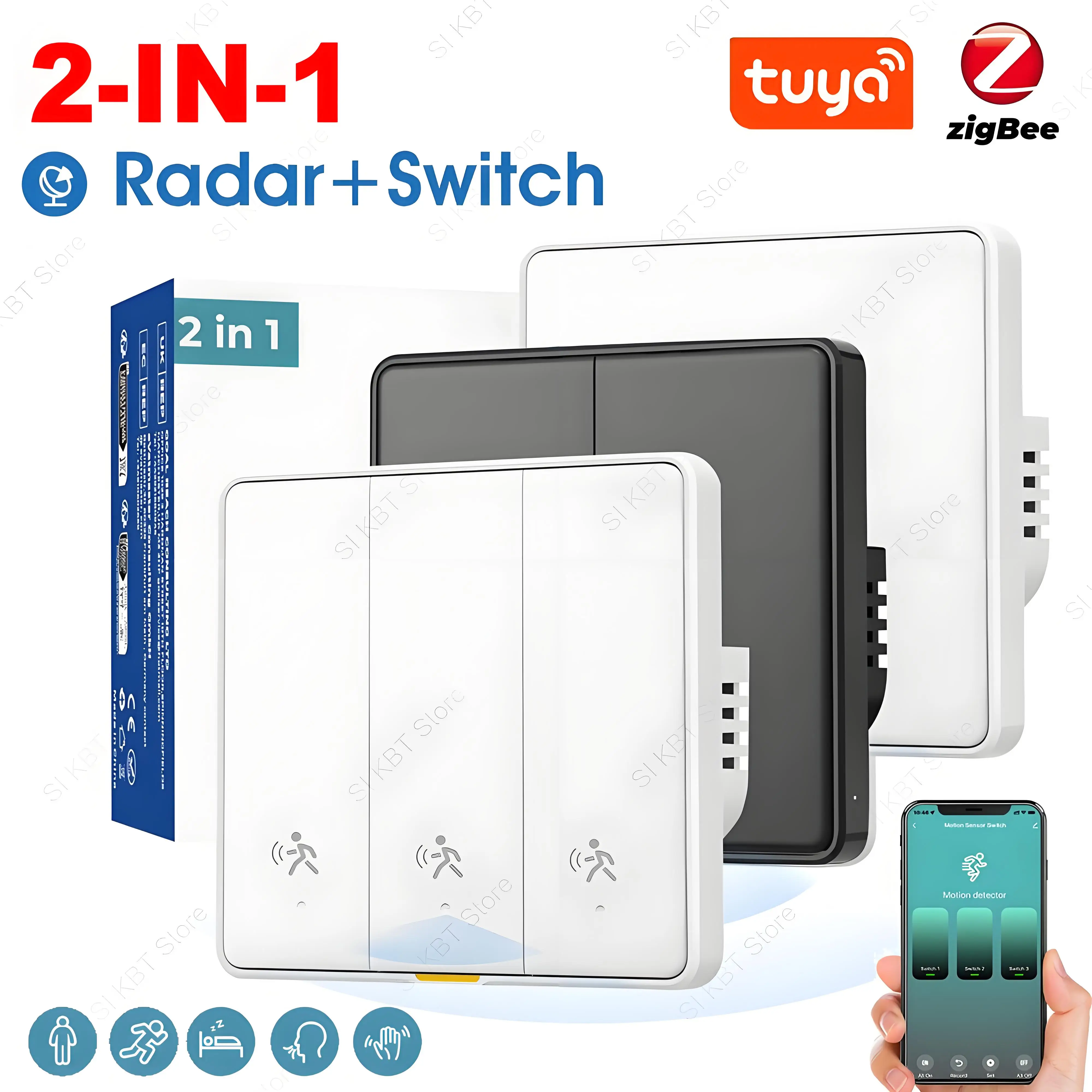 2-IN-1 Tuya ZigBee Wifi Smart Light Switch+6M PIR Motion Detection Sensor Luminance Detector No/Need Neutral Wire Wall Switches
2-IN-1 Tuya ZigBee Wifi Smart Light Switch+6M PIR Motion Detection Sensor Luminance Detector No/Need Neutral Wire Wall Switches