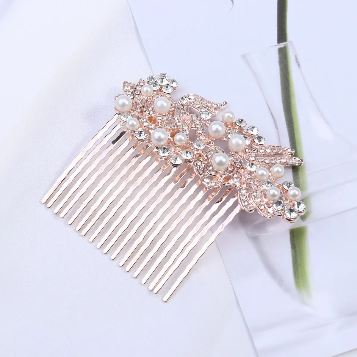 Elegant Rose Gold Hair Comb Rhinestone Bridal Wedding Accessory for Prom Party Church Dancing Special Occasion Women Girls
Elegant Rose Gold Hair Comb Rhinestone Bridal Wedding Accessory for Prom Party Church Dancing Special Occasion Women Girls