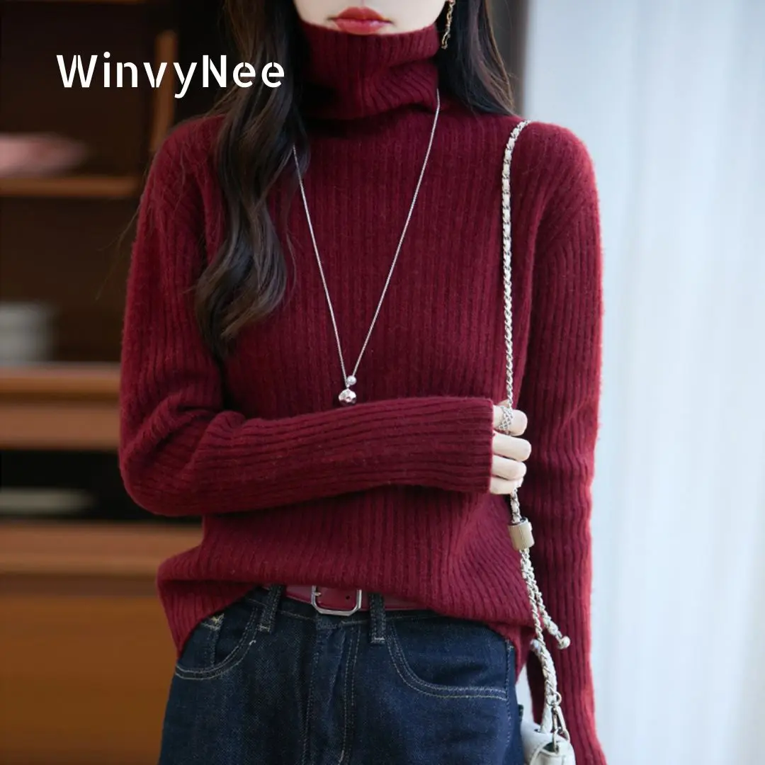 WinvyNee Women's Clothing 100% Wool Warm Thick Turtleneck Ribs Strip Solid Winter Spring Knitted Tops Pullover Sweaters A1713014
WinvyNee Women's Clothing 100% Wool Warm Thick Turtleneck Ribs Strip Solid Winter Spring Knitted Tops Pullover Sweaters A1713014
