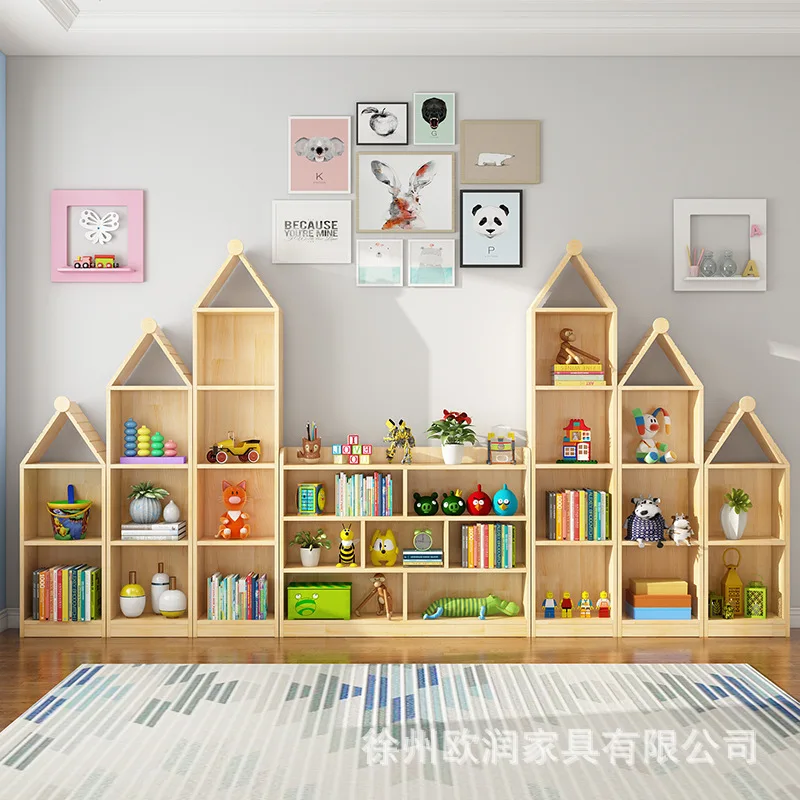 Solid wood children's bookshelf Floor-to-ceiling bookcase Simple locker Picture book rack Castle shelf Display rack Book
Solid wood children's bookshelf Floor-to-ceiling bookcase Simple locker Picture book rack Castle shelf Display rack Book