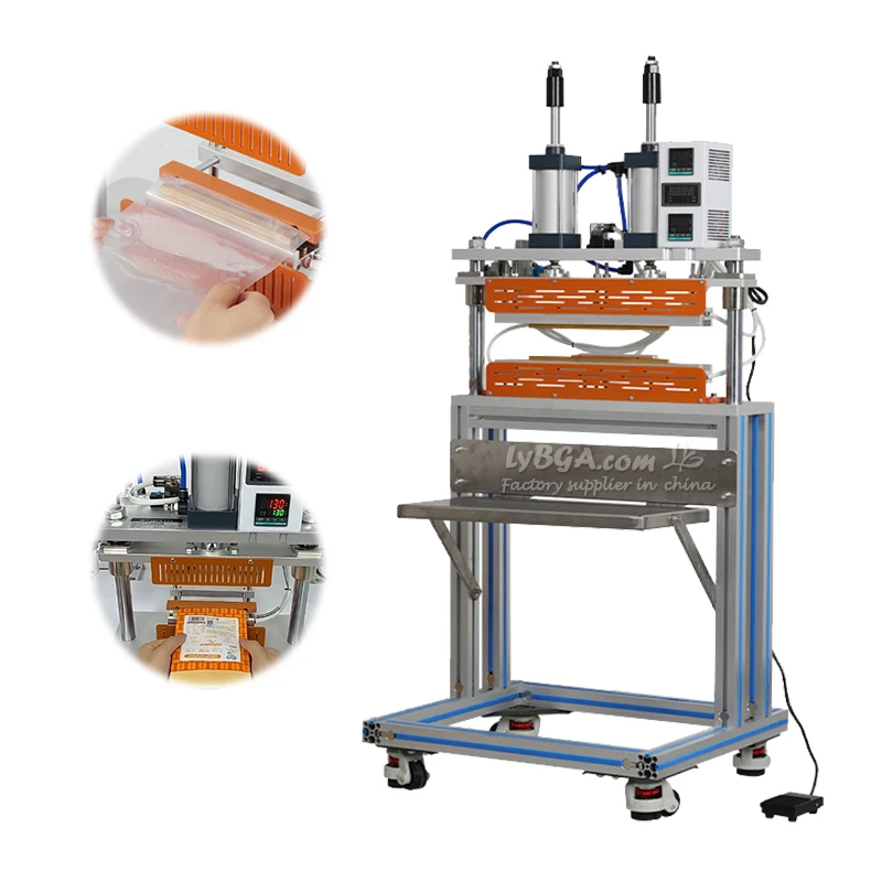 LY-QFK150 Pneumatic Heat Sealer Customized Up And Down Heating 150*25mm Flat Sealing Machine Suitable For Sealing Aluminum Foil
LY-QFK150 Pneumatic Heat Sealer Customized Up And Down Heating 150*25mm Flat Sealing Machine Suitable For Sealing Aluminum Foil