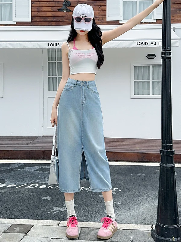 Summer New Ruffle Hemline Slim Fit High Waist Denim Skirt Women's Lyrical Thin Material A-Line Skirt for Young Women
Summer New Ruffle Hemline Slim Fit High Waist Denim Skirt Women's Lyrical Thin Material A-Line Skirt for Young Women