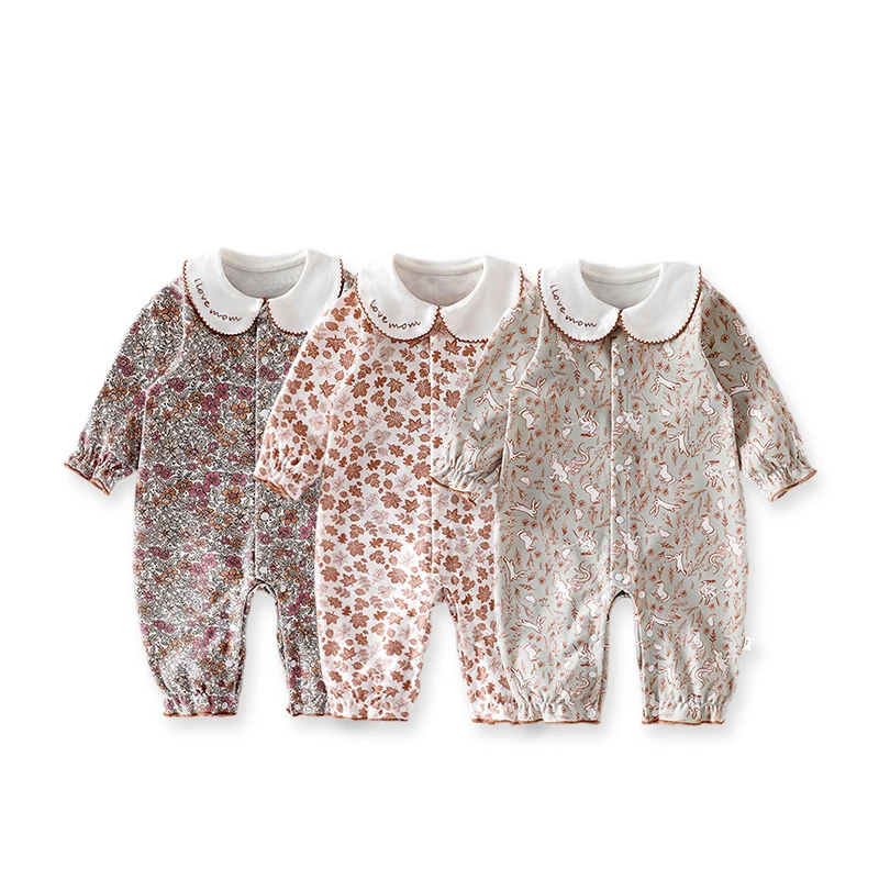 New Autumn Infant Girls Jumpsuits Floral Print Long Sleeves Newborn Girl bodysuits 100 Day babys Girls Single Breasted Rompers
New Autumn Infant Girls Jumpsuits Floral Print Long Sleeves Newborn Girl bodysuits 100 Day babys Girls Single Breasted Rompers