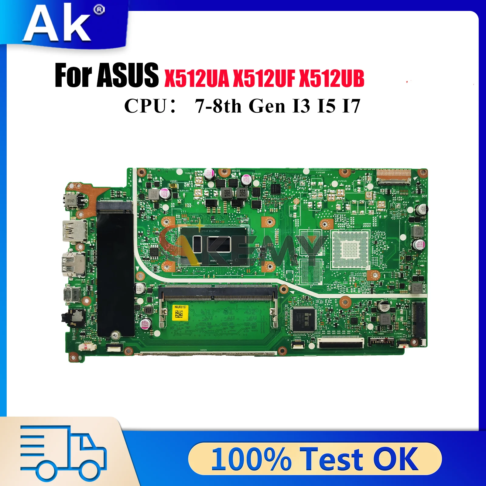 X512UA Материнская плата для ноутбука ASUS VivoBook Y5100U X512UB X512UF X512U F512U A512U V5000UA X512UA Материнская плата с процессором I3 I5 I7 stk
X512UA Материнская плата для ноутбука ASUS VivoBook Y5100U X512UB X512UF X512U F512U A512U V5000UA X512UA Материнская плата с процессором I3 I5 I7 stk