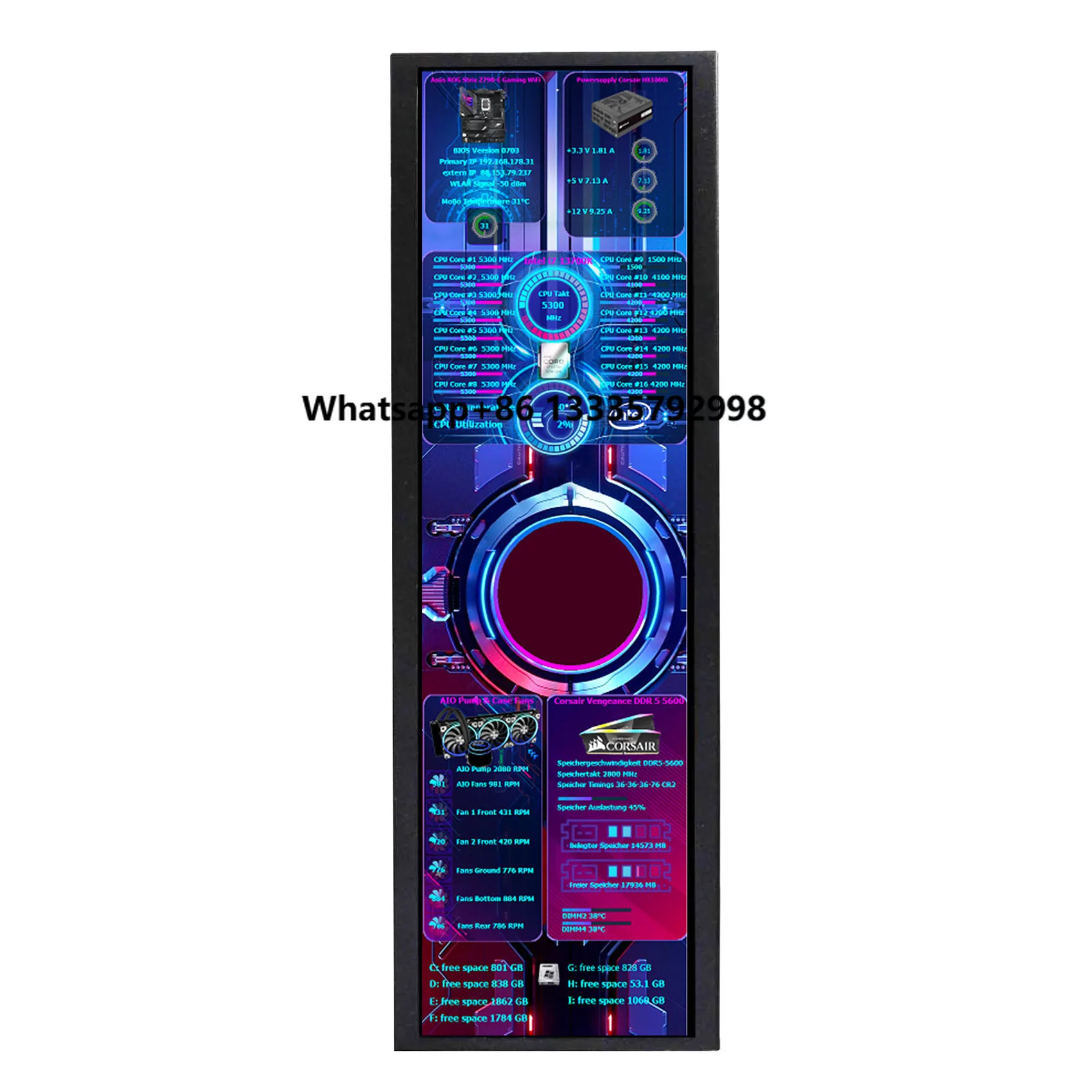 14.5" 2560x720 USB Type C Mini HD-MI IPS LCDMonitor, Replacement for 3 Sets 120*120 mm Fan on PC Case,for CPU GPU Panel
14.5" 2560x720 USB Type C Mini HD-MI IPS LCDMonitor, Replacement for 3 Sets 120*120 mm Fan on PC Case,for CPU GPU Panel