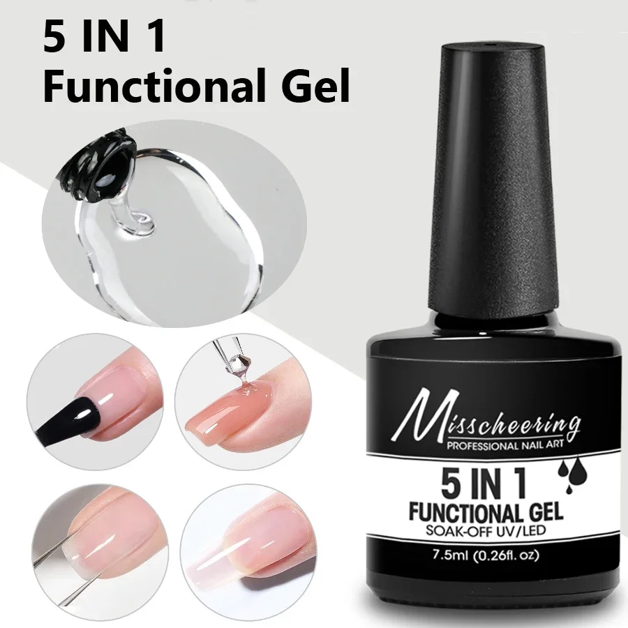 Transparent UV Gel 5-in-1 Multi-Functional Nail Polish for Tips Extension Base Top Coat Jewelry Bonding 
Transparent UV Gel 5-in-1 Multi-Functional Nail Polish for Tips Extension Base Top Coat Jewelry Bonding