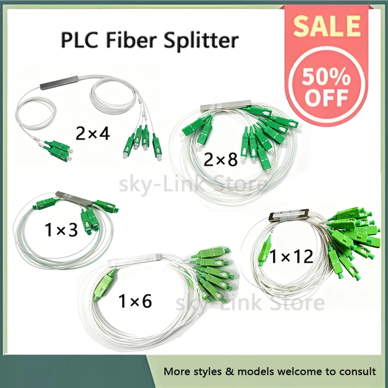 SC/APC PLC Fiber Optic Splitter Single Mode 0.9mm FTTH Fiber Connector 1x3 1x6 1x12 2x4 2x8 Optical Splitter for Fiber Network
SC/APC PLC Fiber Optic Splitter Single Mode 0.9mm FTTH Fiber Connector 1x3 1x6 1x12 2x4 2x8 Optical Splitter for Fiber Network