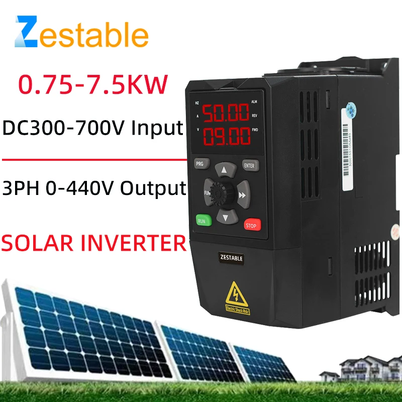 Solar VFD 0.75/1.5/2.2/3KW ZA280G3 DC380-620V to 3 Phase 380V Variable Frequency Drive Converter
Solar VFD 0.75/1.5/2.2/3KW ZA280G3 DC380-620V to 3 Phase 380V Variable Frequency Drive Converter