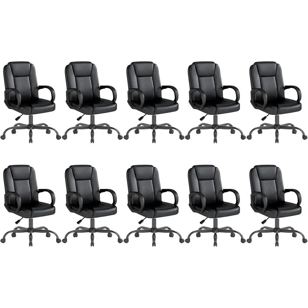 Leather Swivel Ergonomic Office Chair with Armrests, Adjustable for Home or Work, 10 Pieces, Black
Leather Swivel Ergonomic Office Chair with Armrests, Adjustable for Home or Work, 10 Pieces, Black