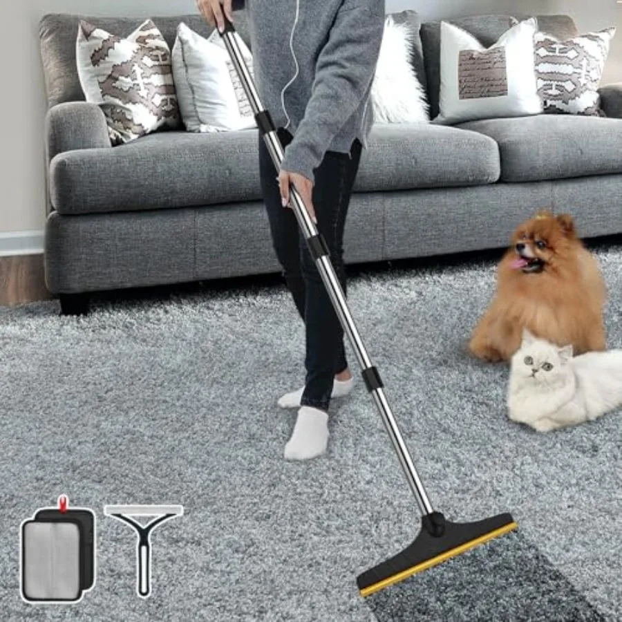 Carpet Rake for Pet Hair Removal, Reusable Pet Hair Remover with 60" Adjustable Long Handle, Carpet Scraper Broom Dog Cat Hair
Carpet Rake for Pet Hair Removal, Reusable Pet Hair Remover with 60" Adjustable Long Handle, Carpet Scraper Broom Dog Cat Hair