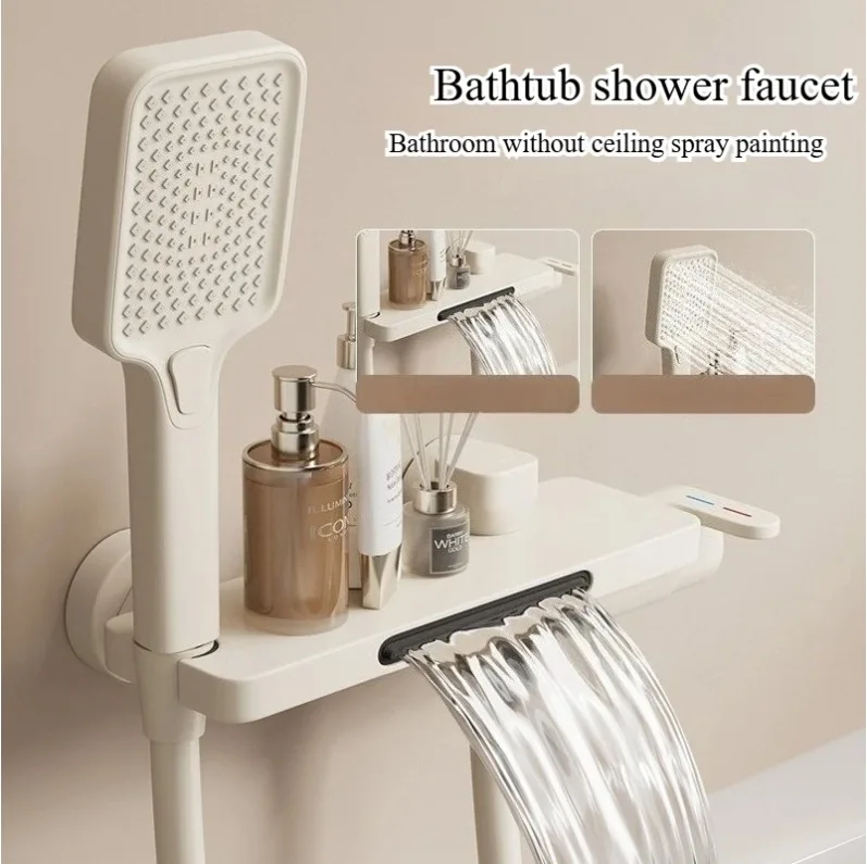 Bathtub hot and cold faucets, roofless shower, wall-mounted bathroom hand-held shower
Bathtub hot and cold faucets, roofless shower, wall-mounted bathroom hand-held shower
