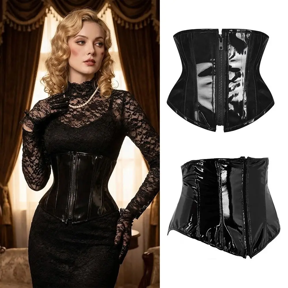Black PVC Leather Gothic Corset Top Wide Elastic Vintage Waist Trainer Plus Size Underbust Steampunk Corsetto Women Fashion
Black PVC Leather Gothic Corset Top Wide Elastic Vintage Waist Trainer Plus Size Underbust Steampunk Corsetto Women Fashion
