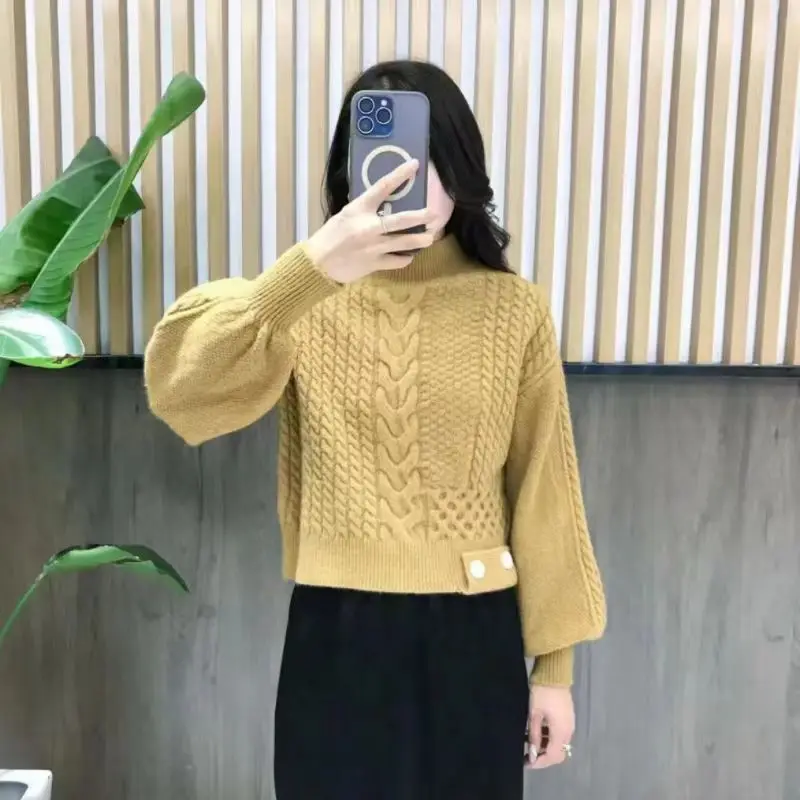 Sweater Twisted Half-high Neck Pullover Thickened Autumn and Winter Knit Loose Slimming New Long-sleeved Top
Sweater Twisted Half-high Neck Pullover Thickened Autumn and Winter Knit Loose Slimming New Long-sleeved Top