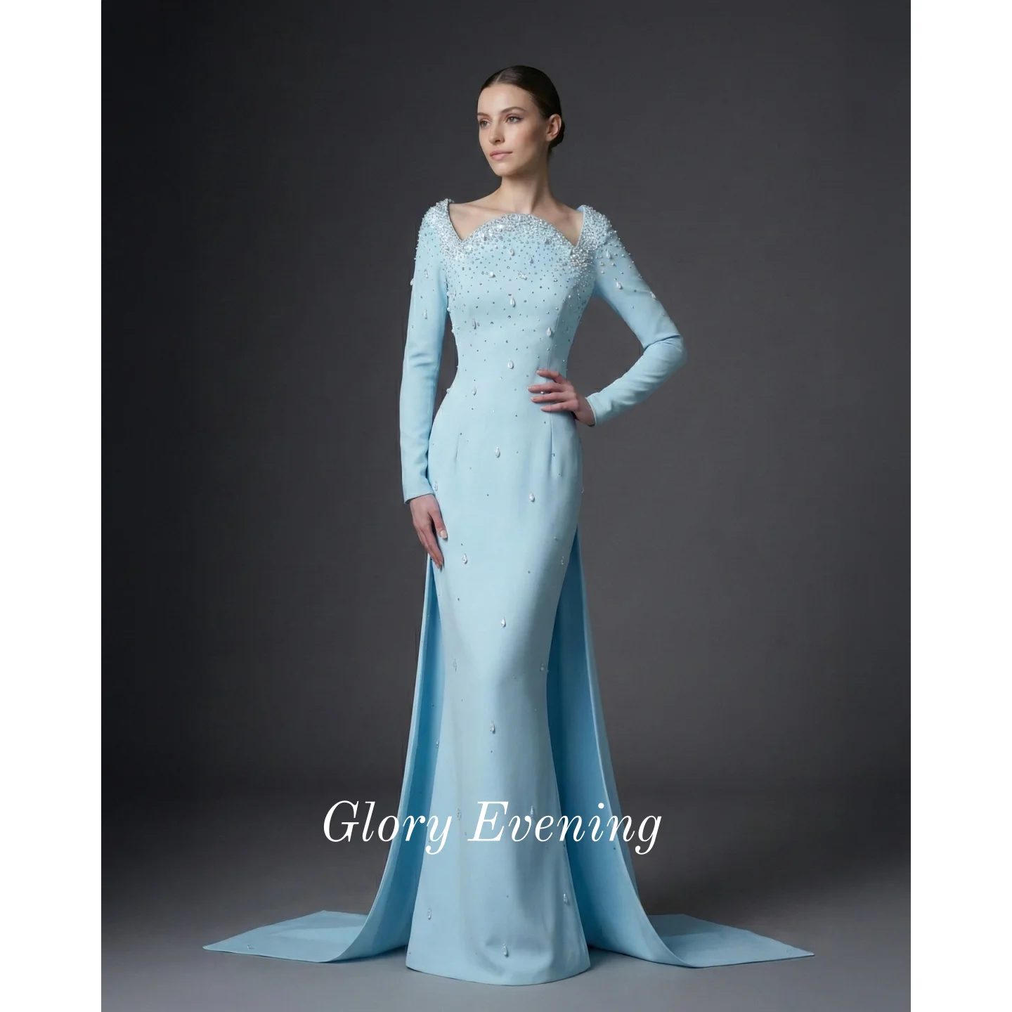 Голубое вечернее платье с длинным рукавом, расшитое бисером и пайетками, платье для выпускного вечера, вечернее платье русалки по индивидуальному заказу, свадебное платье в Саудовской Аравии
Голубое вечернее платье с длинным рукавом, расшитое бисером и пайетками, платье для выпускного вечера, вечернее платье русалки по индивидуальному заказу, свадебное платье в Саудовской Аравии