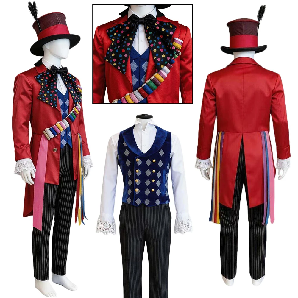 Movie Alice Johnny Depp Mad Cosplay Hatter Red Coat Hat Uniform Costume Outfits Adult Men Clothes Suits Halloween Carnival Party
Movie Alice Johnny Depp Mad Cosplay Hatter Red Coat Hat Uniform Costume Outfits Adult Men Clothes Suits Halloween Carnival Party