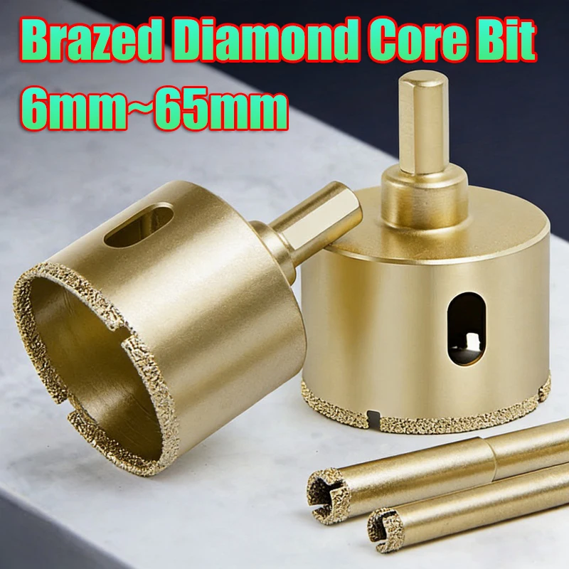 Brazed Diamond Core Bit for Porcelain Tiles Marble Glass Granite Ceramic Granite Marble Stone Tile Hole Saw Cutter Cutting Cutte
Brazed Diamond Core Bit for Porcelain Tiles Marble Glass Granite Ceramic Granite Marble Stone Tile Hole Saw Cutter Cutting Cutte