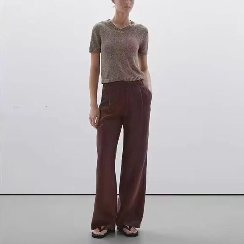 Women's Casual Linen Wide Leg Pants Spring 2025 New Sle Commute Polyester Fiber Long Trousers Faion Ladies' Pants
Women's Casual Linen Wide Leg Pants Spring 2025 New Sle Commute Polyester Fiber Long Trousers Faion Ladies' Pants