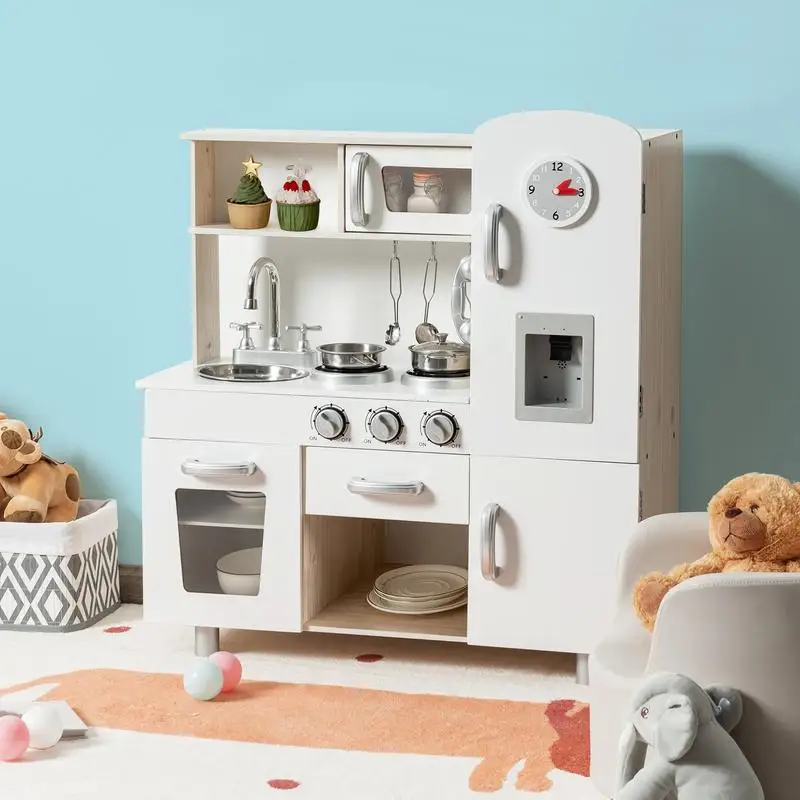 Vintage Play Kitchen Pretend Kids Cooking Playset Toys with Water Dispense
Vintage Play Kitchen Pretend Kids Cooking Playset Toys with Water Dispense