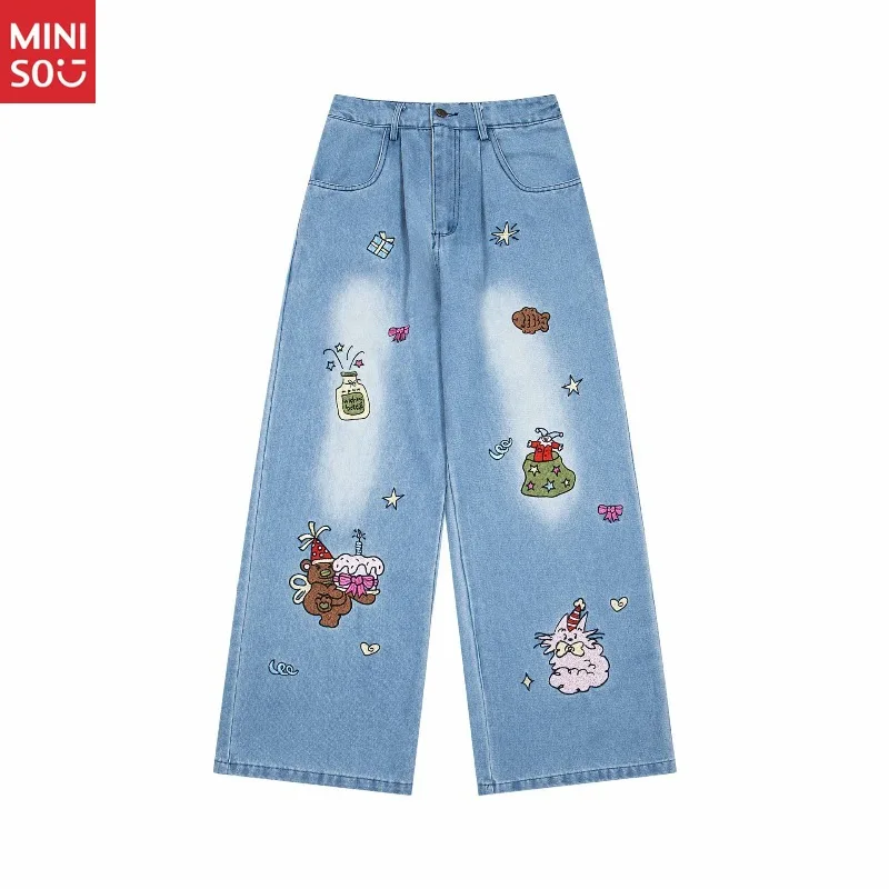 Miniso Vintage American Style Washed Denim Straight Leg Jeans Unisex Couple Loose Comfort Wide Leg Pants Trousers
Miniso Vintage American Style Washed Denim Straight Leg Jeans Unisex Couple Loose Comfort Wide Leg Pants Trousers