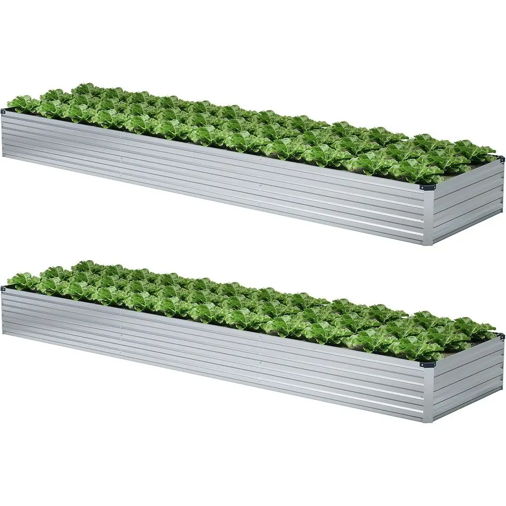 12x2x1T Galvanized Metal Elevated Garden Beds Kit for Outdoor Planting, Silver
12x2x1T Galvanized Metal Elevated Garden Beds Kit for Outdoor Planting, Silver