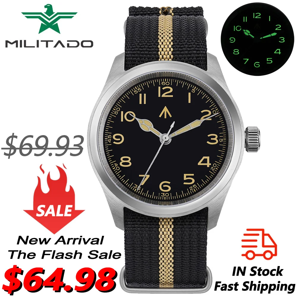 Militado ML08 Vintage Watch VH31 Quartz Movement Domed Sapphire Crystal Wristwatch Super C3 Green Luminous Vintage 38mm Watches
Militado ML08 Vintage Watch VH31 Quartz Movement Domed Sapphire Crystal Wristwatch Super C3 Green Luminous Vintage 38mm Watches