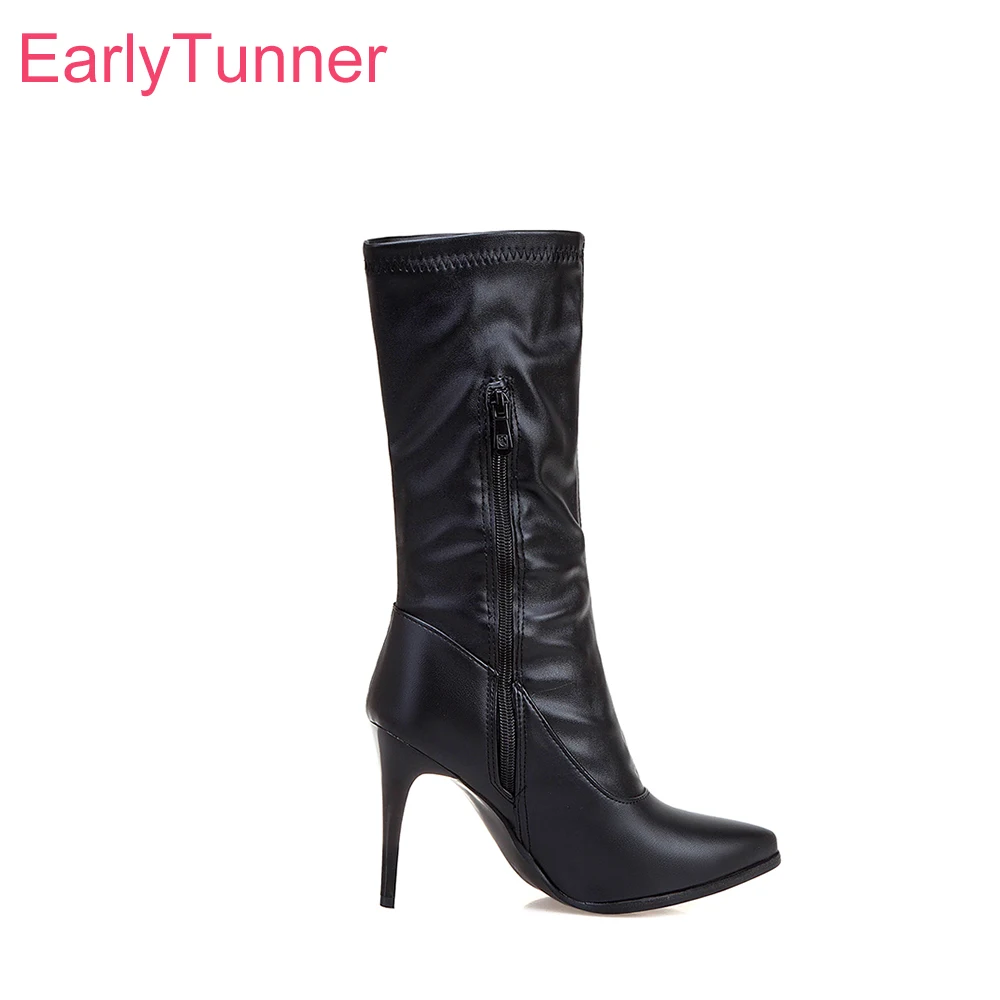 New Winter Sweet Black Leopard Women Mid Calf Boots Fashion High Thin Heels Lady Shoes Plus Small Big Size 11 31 43 46 50
New Winter Sweet Black Leopard Women Mid Calf Boots Fashion High Thin Heels Lady Shoes Plus Small Big Size 11 31 43 46 50