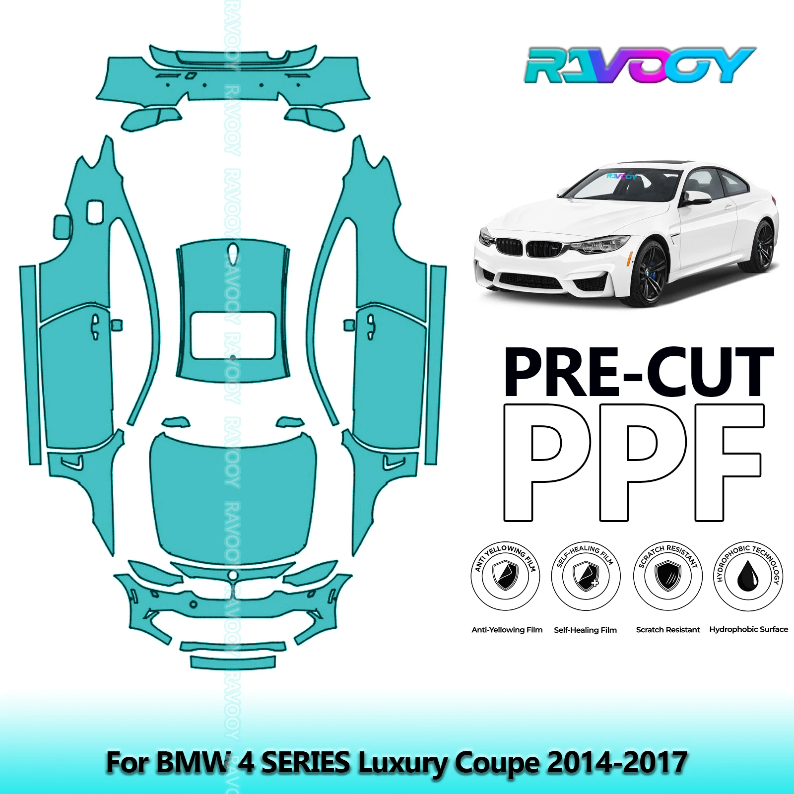 Автомобильная предварительно вырезанная защитная пленка для краски PPF, полный автомобиль для BMW 4 SERIES Luxury Coupe 2014-2017
Автомобильная предварительно вырезанная защитная пленка для краски PPF, полный автомобиль для BMW 4 SERIES Luxury Coupe 2014-2017