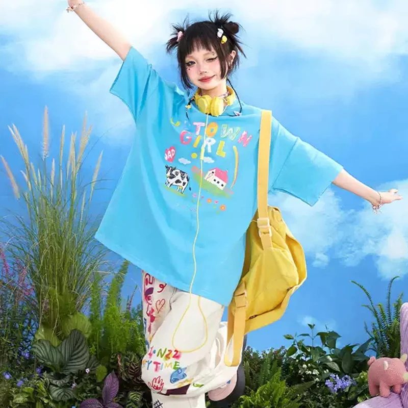 Y2k women clothing Casual Loose T Shirts Cartoon Print 2024 Harajuku Kawaii Cute Tees Short Sleeve Girls Letter Youthful Tops
Y2k women clothing Casual Loose T Shirts Cartoon Print 2024 Harajuku Kawaii Cute Tees Short Sleeve Girls Letter Youthful Tops