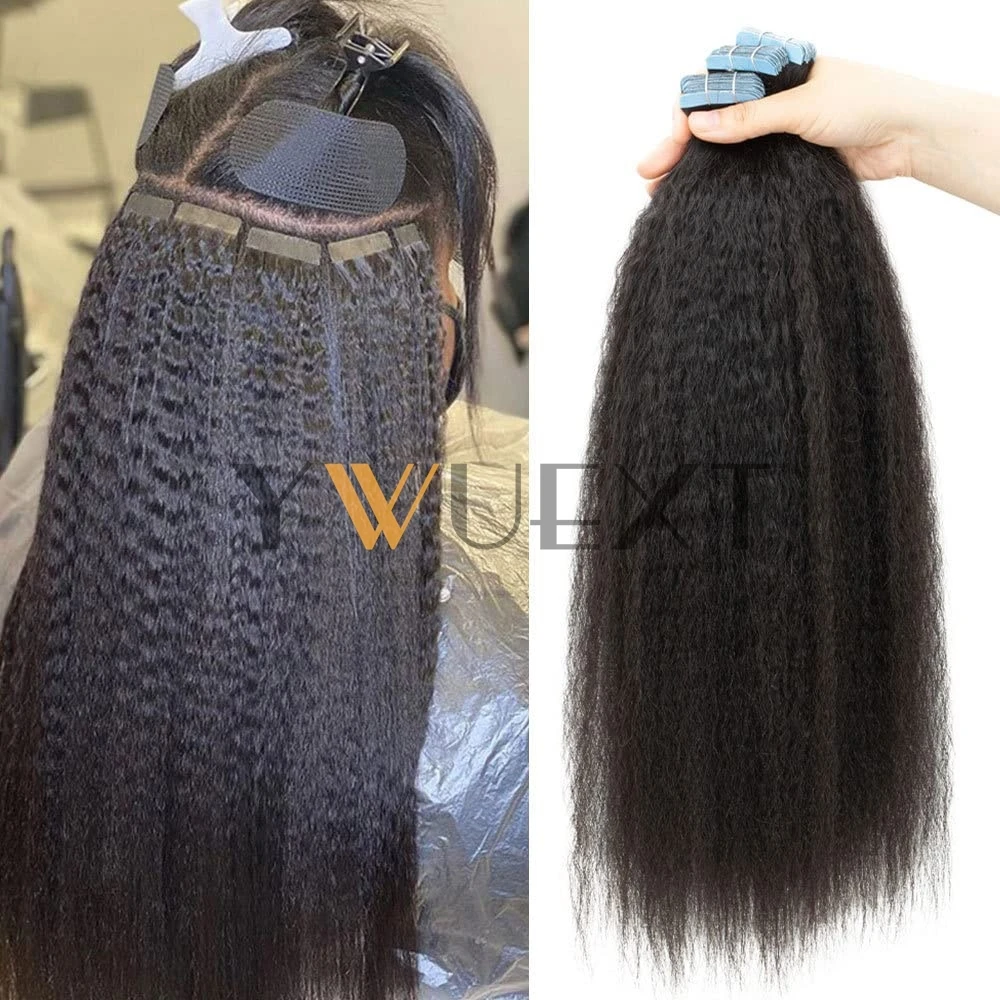 Kinky Straight Tape in Hair Extensions 16" 18" 20" Tape in Human Hair Natural Black 20pcs/pack For Black Women 40-50g
Kinky Straight Tape in Hair Extensions 16" 18" 20" Tape in Human Hair Natural Black 20pcs/pack For Black Women 40-50g