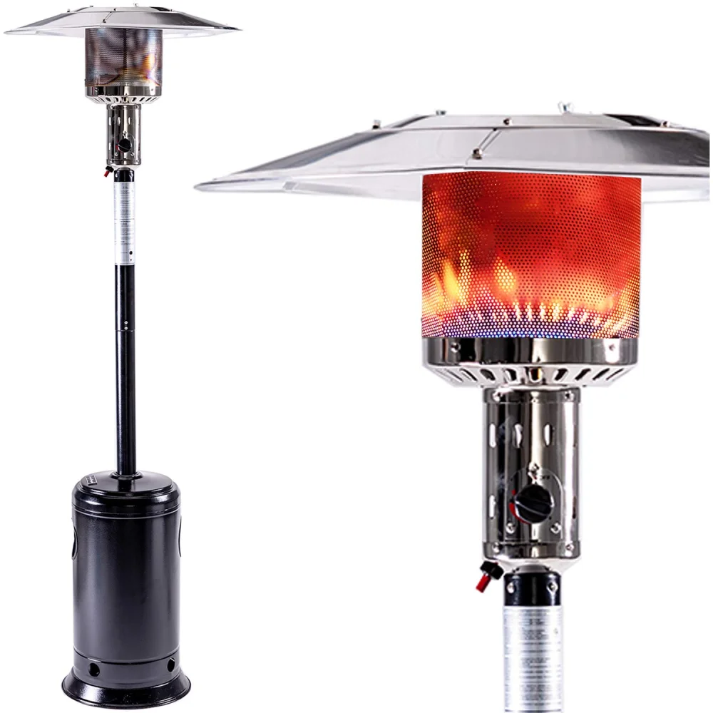Outdoor Patio Propane Heater 47000 BTU 88" with Wheels Stainless Burner Hammered Black
Outdoor Patio Propane Heater 47000 BTU 88" with Wheels Stainless Burner Hammered Black