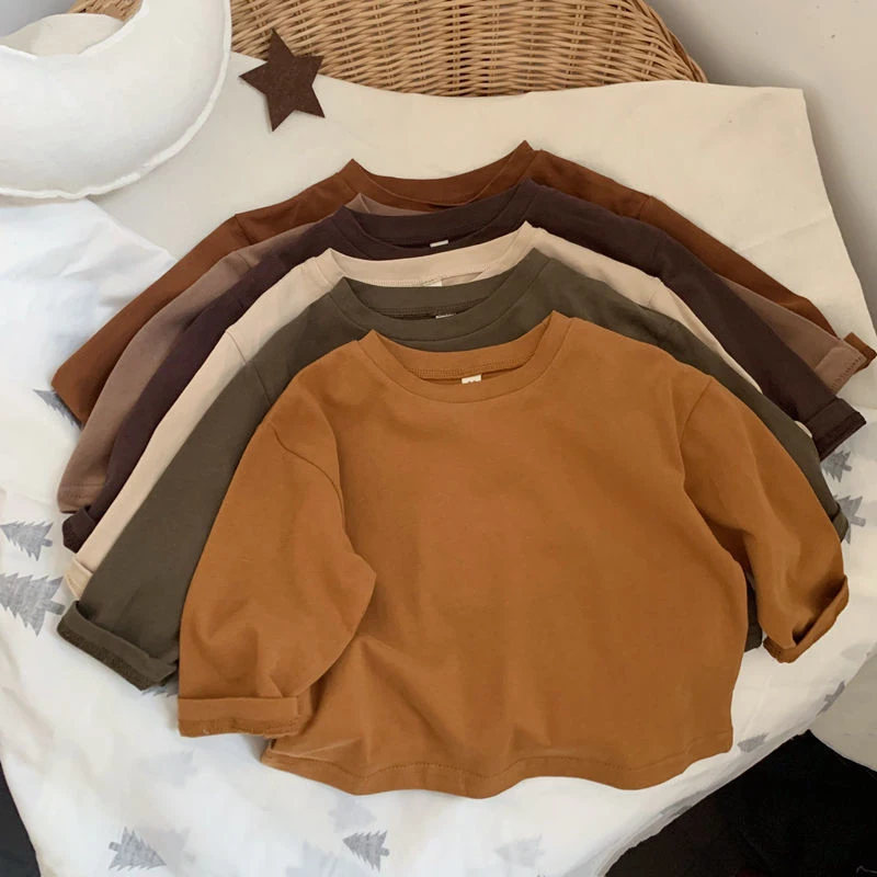 Children's Autumn Clothing Girls Boys Long Sleeve Loose T-shirt Solid Color Cotton Tee Shirt Korean Version Tops Kids Base Shirt
Children's Autumn Clothing Girls Boys Long Sleeve Loose T-shirt Solid Color Cotton Tee Shirt Korean Version Tops Kids Base Shirt