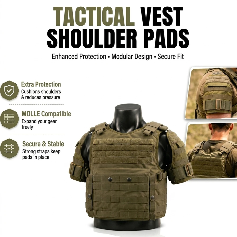 1 Pair Tactical Vest Shoulder Pads Removable Multi-Functional Armor Insert Extension Kit MOLLE Plate Carrier Gear for UTOC Vest
1 Pair Tactical Vest Shoulder Pads Removable Multi-Functional Armor Insert Extension Kit MOLLE Plate Carrier Gear for UTOC Vest