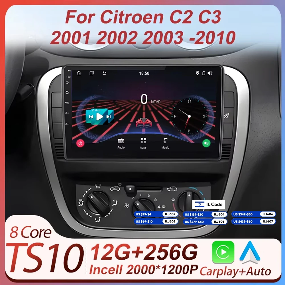 Car Radio Multimedia Video Player For Citroen C2 C3 2001 2002 2003 -2010 Wireless Android Auto Carplay Wifi No 2 Din DVD BT RDS
Car Radio Multimedia Video Player For Citroen C2 C3 2001 2002 2003 -2010 Wireless Android Auto Carplay Wifi No 2 Din DVD BT RDS
