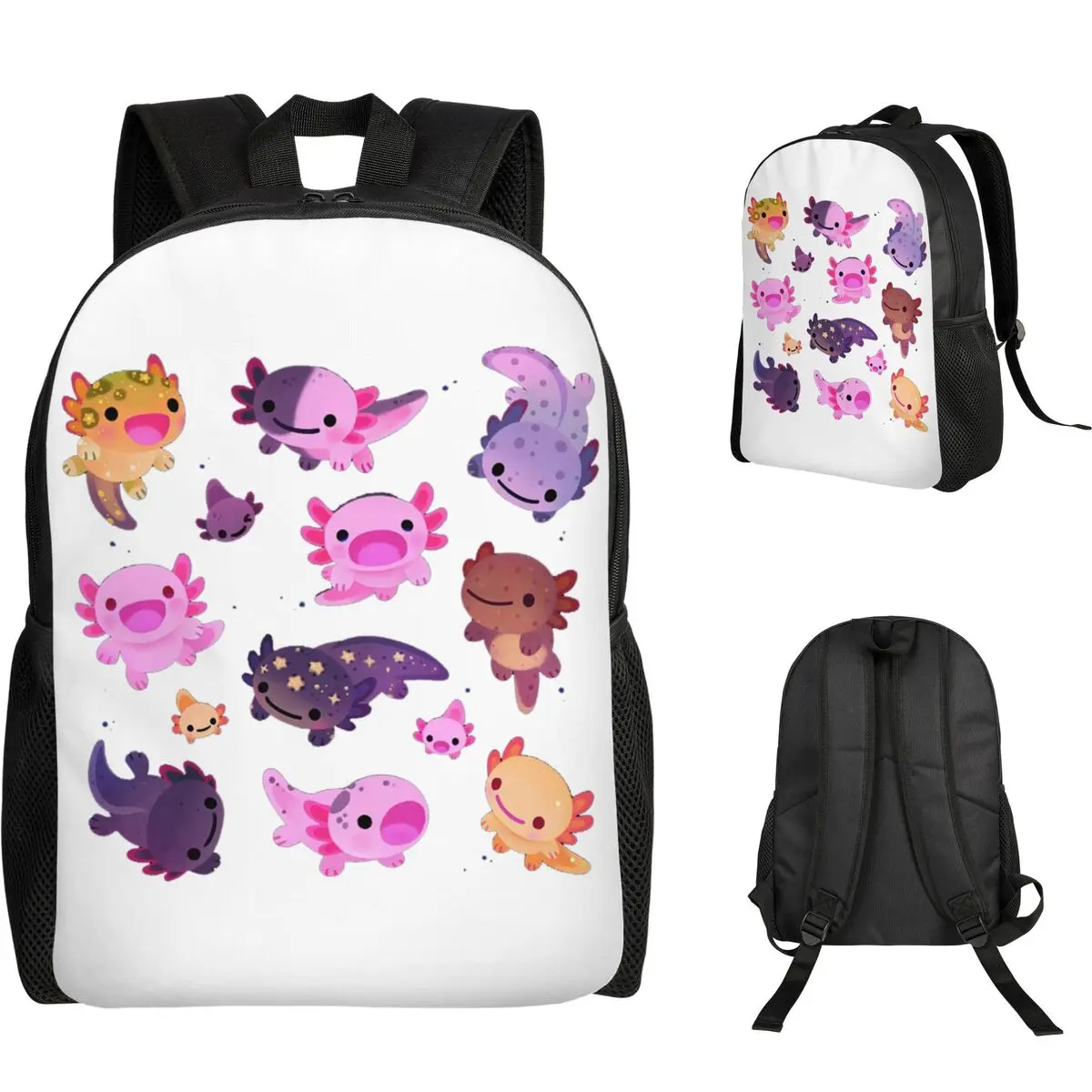Студенческий рюкзак Happy Axolotl, школьная сумка, походный дорожный рюкзак для мальчиков и девочек, модная сумка для книг, сумки на плечо 
Студенческий рюкзак Happy Axolotl, школьная сумка, походный дорожный рюкзак для мальчиков и девочек, модная сумка для книг, сумки на плечо