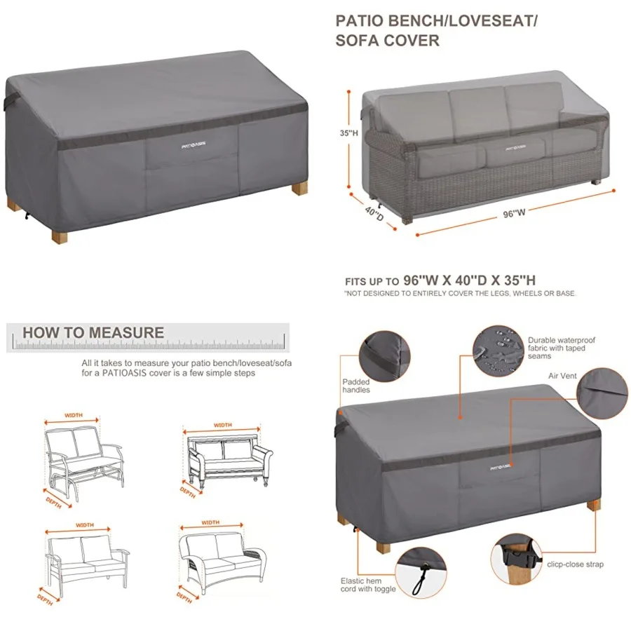 Waterproof Outdoor Sofa Cover Patio Deep Sofa Covers UV-Resistant Fade-proof Outdoor Furniture Cover for Loveseat
Waterproof Outdoor Sofa Cover Patio Deep Sofa Covers UV-Resistant Fade-proof Outdoor Furniture Cover for Loveseat