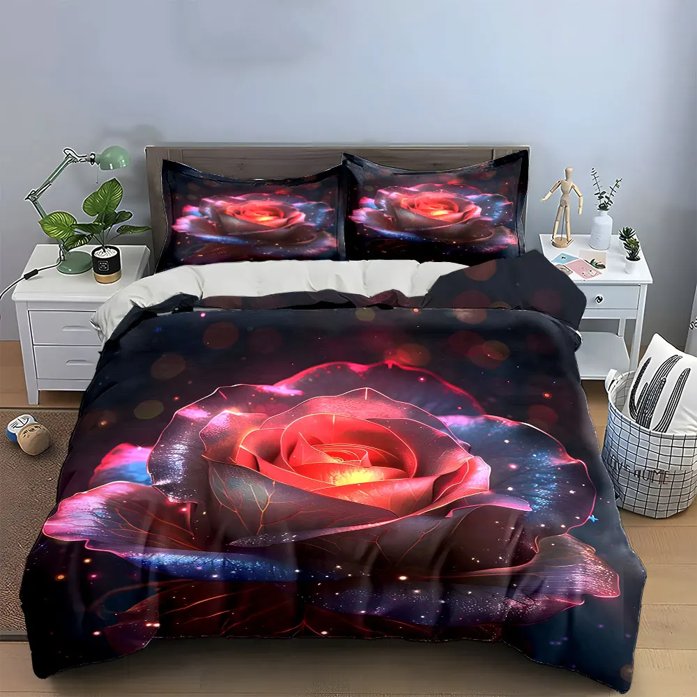 Elegant Rose Art Decoration Set Bedding Set with 1 Duvet Cover 2 Pillowcases Single Double King Queen, Gift
Elegant Rose Art Decoration Set Bedding Set with 1 Duvet Cover 2 Pillowcases Single Double King Queen, Gift