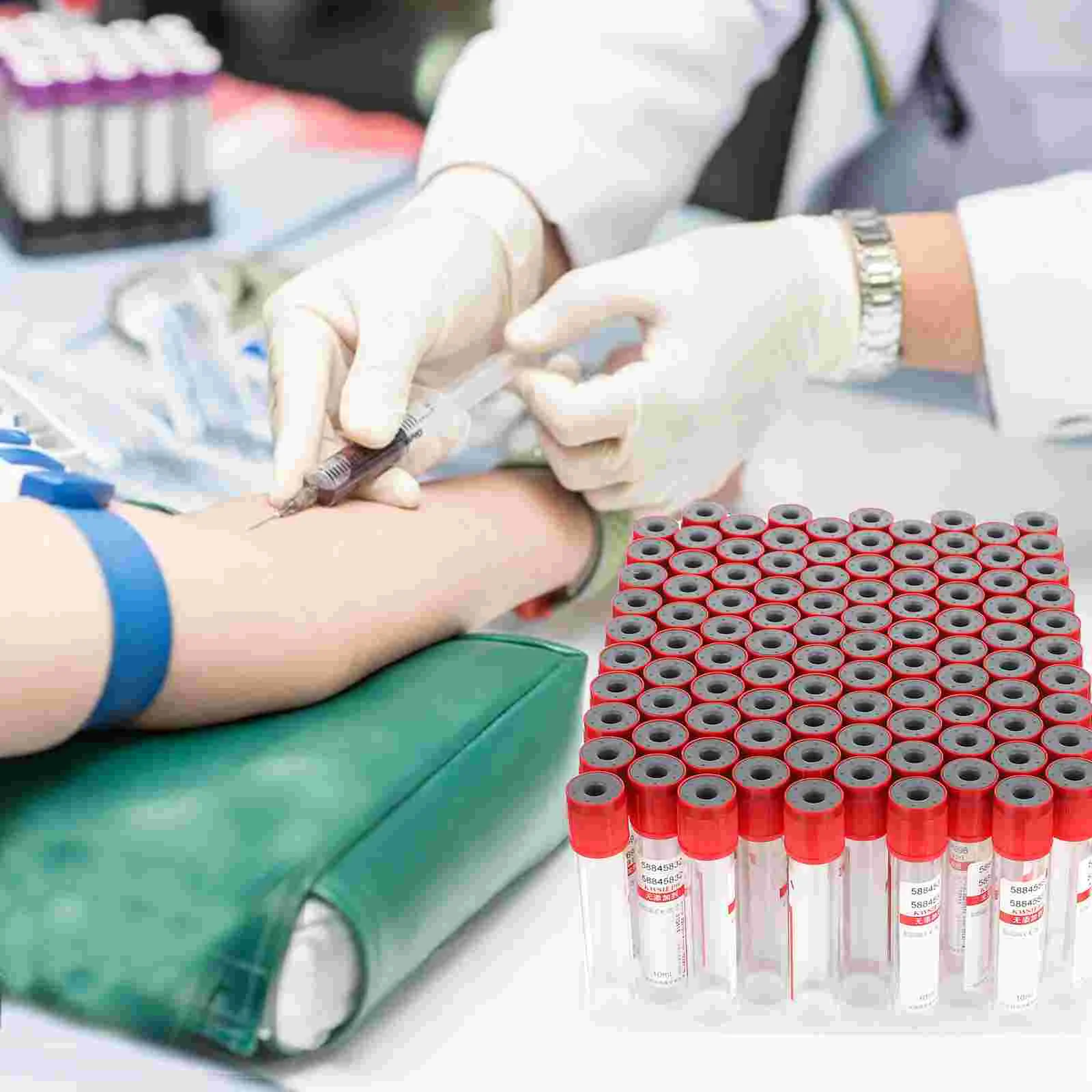 100 Pcs 10ml Blood Collection Tube Test Tubes with Cover Glass Negative Pressure Lids
100 Pcs 10ml Blood Collection Tube Test Tubes with Cover Glass Negative Pressure Lids