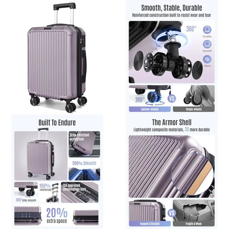 Carry On Luggage 22x14x9 Airle Approved, Durable Hard Shell Carry On Suitcases with Wheels, Expandable Hardside Lightweight Tra
Carry On Luggage 22x14x9 Airle Approved, Durable Hard Shell Carry On Suitcases with Wheels, Expandable Hardside Lightweight Tra